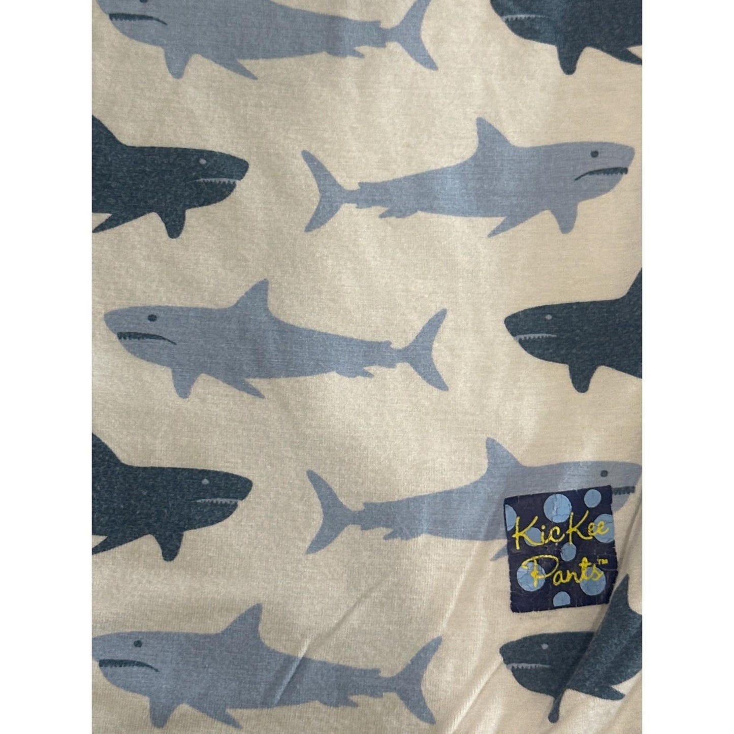Kickee Pants Blanket Boys Toddler Blue Shark Print Bamboo Viscose EUC