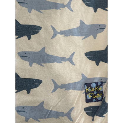 Kickee Pants Blanket Boys Toddler Blue Shark Print Bamboo Viscose EUC