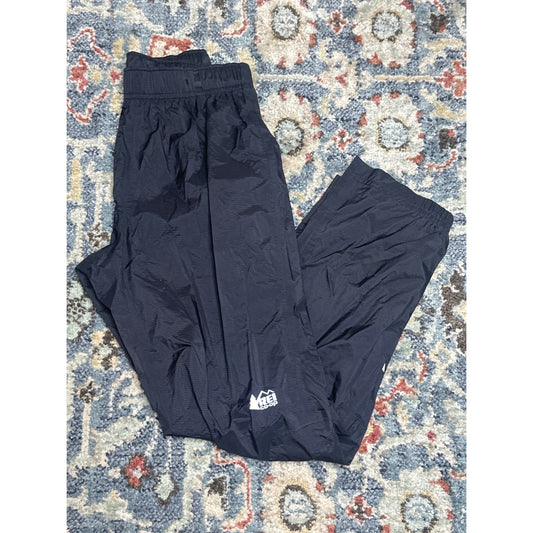 REI Rain Pants Boys 10-12 Black Waterproof Ripstop Hiking EUC