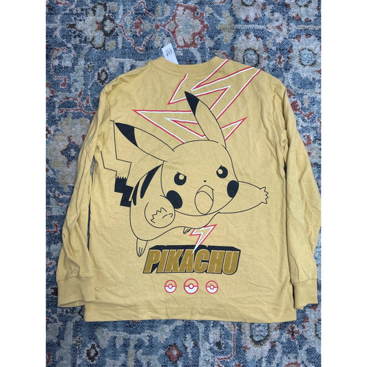Gap Pokemon Pikachu Long Sleeve Tee Boys 10 Yellow Graphic NWT