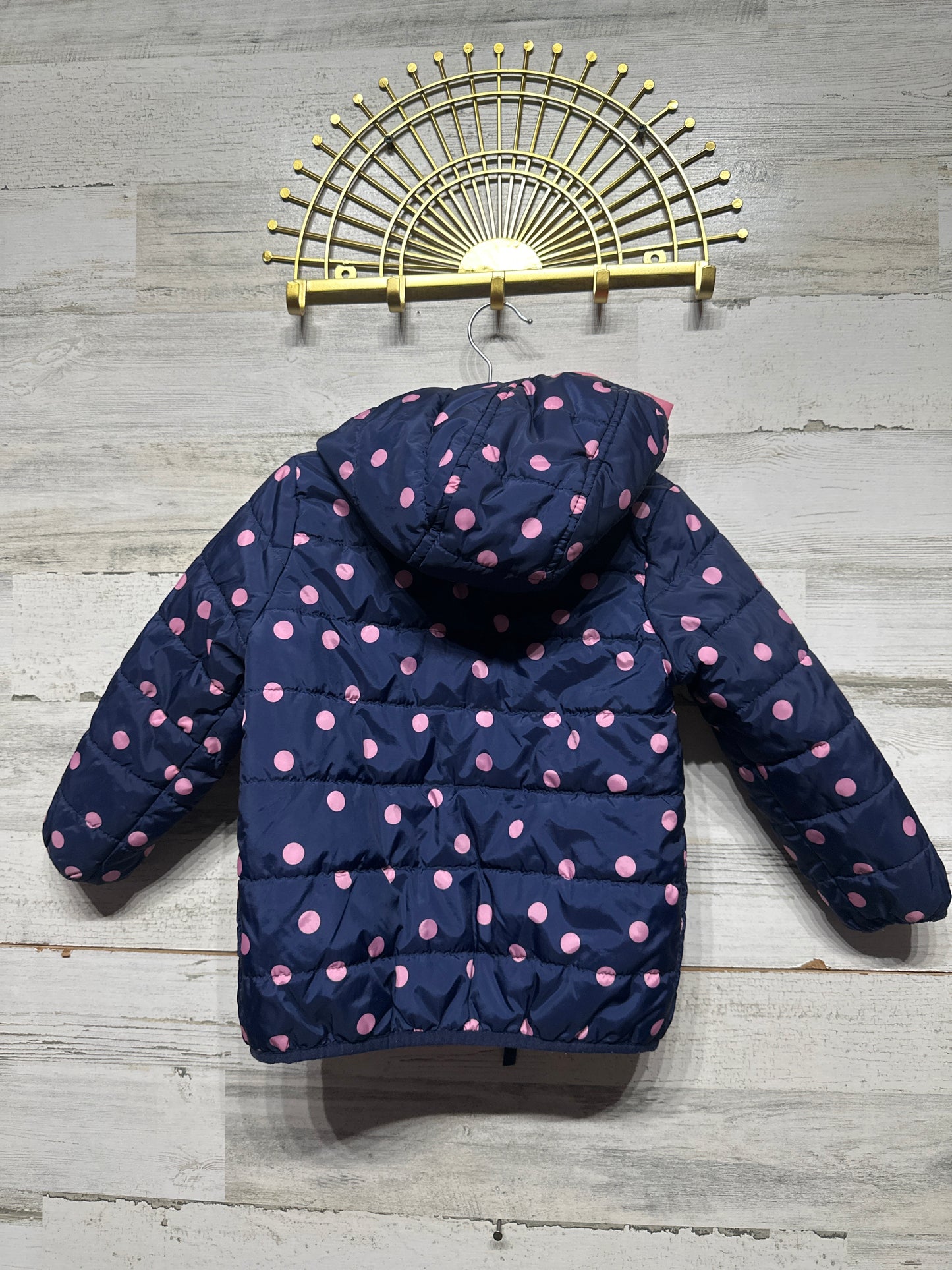 Polka Dot Puffer Jacket with Hood- Carter's - Girls Size 3t - Very Good Used Condition