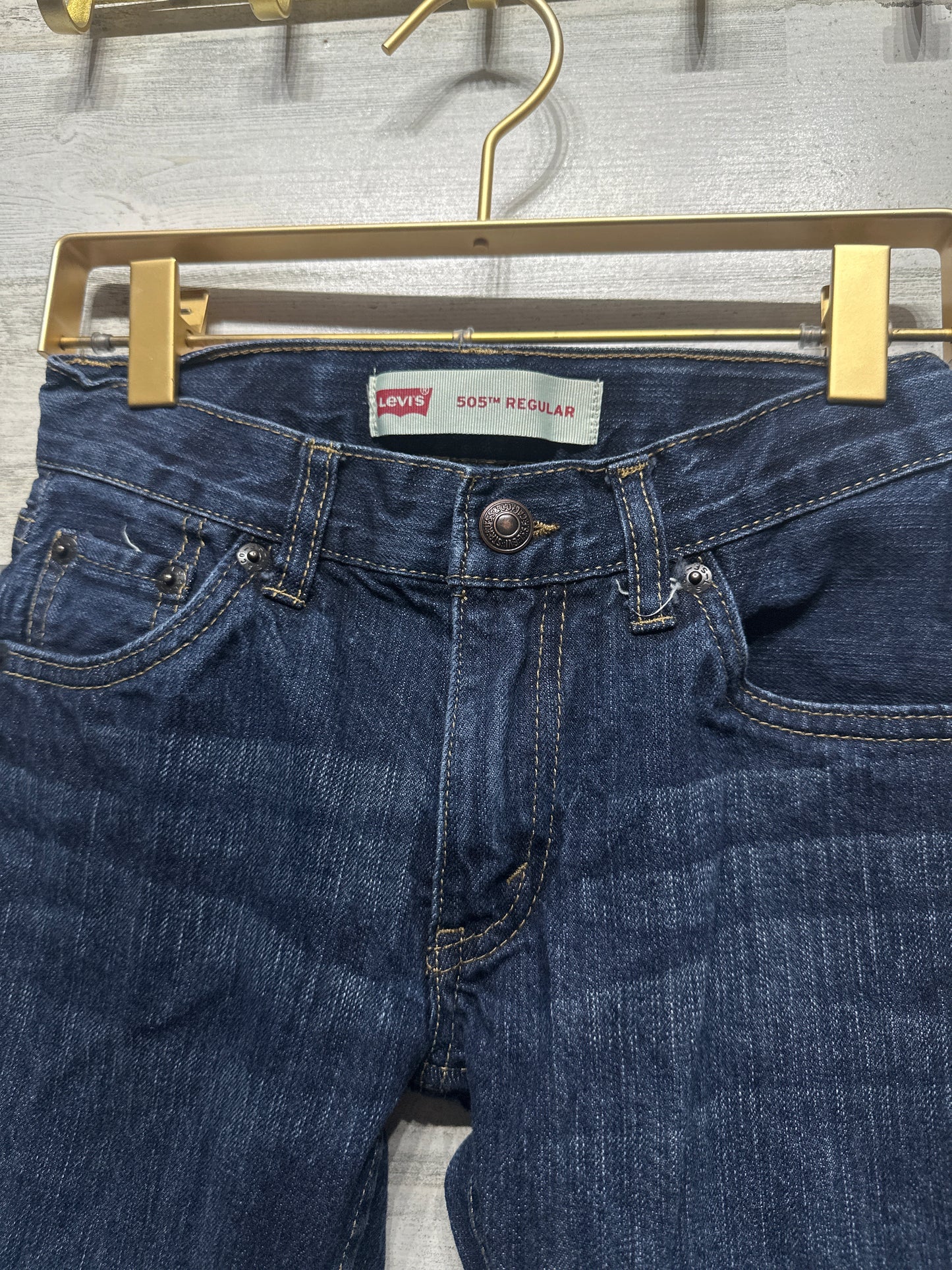 Boys Size 8 Regular Levi's 505 Regular Adjustable Waist Jeans - Very Good Used Condition