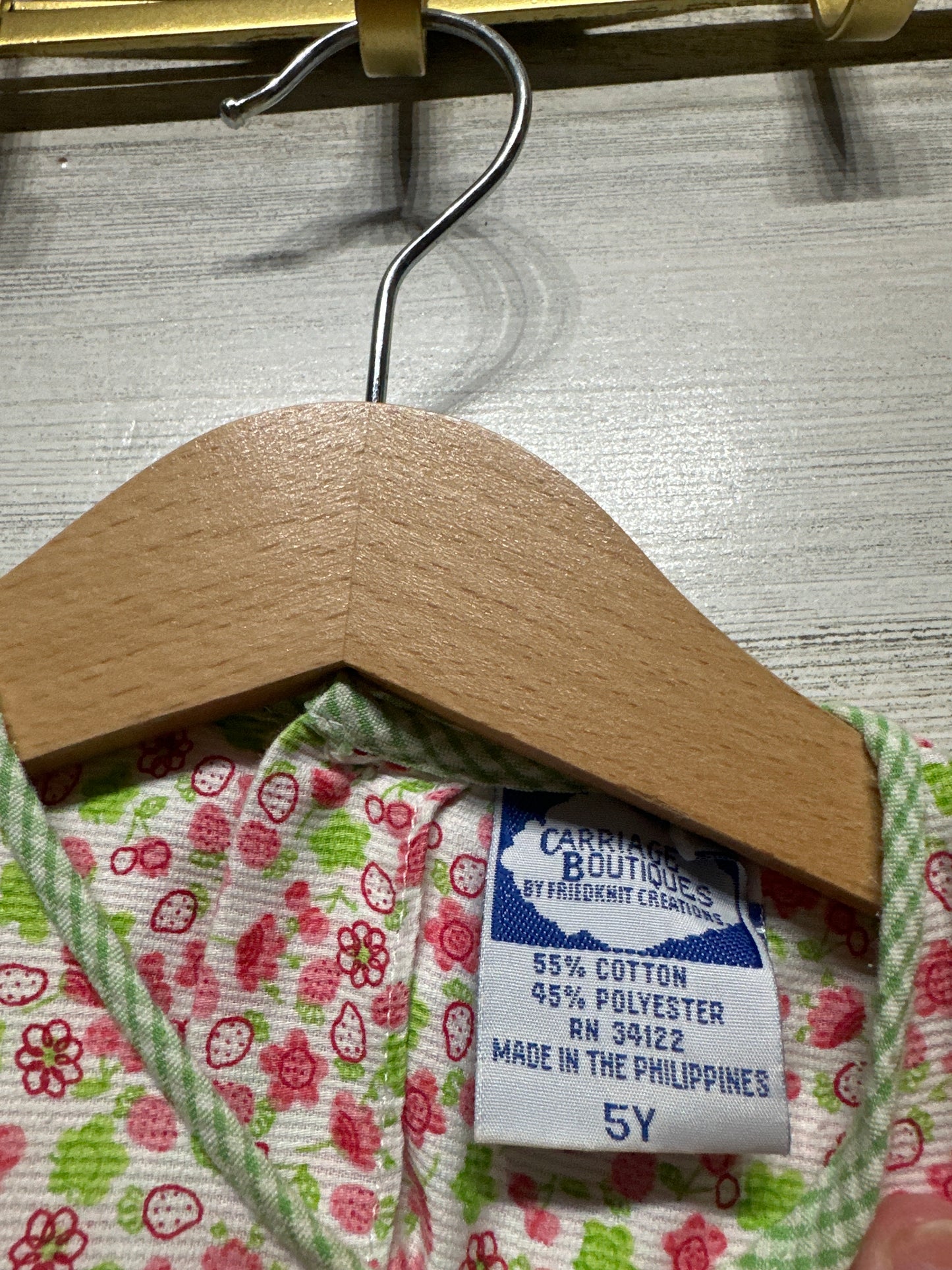 Smocked Floral Dress - Carriage Boutiques by Friedknit Creations - Girls Size 5 - Good Used Condition