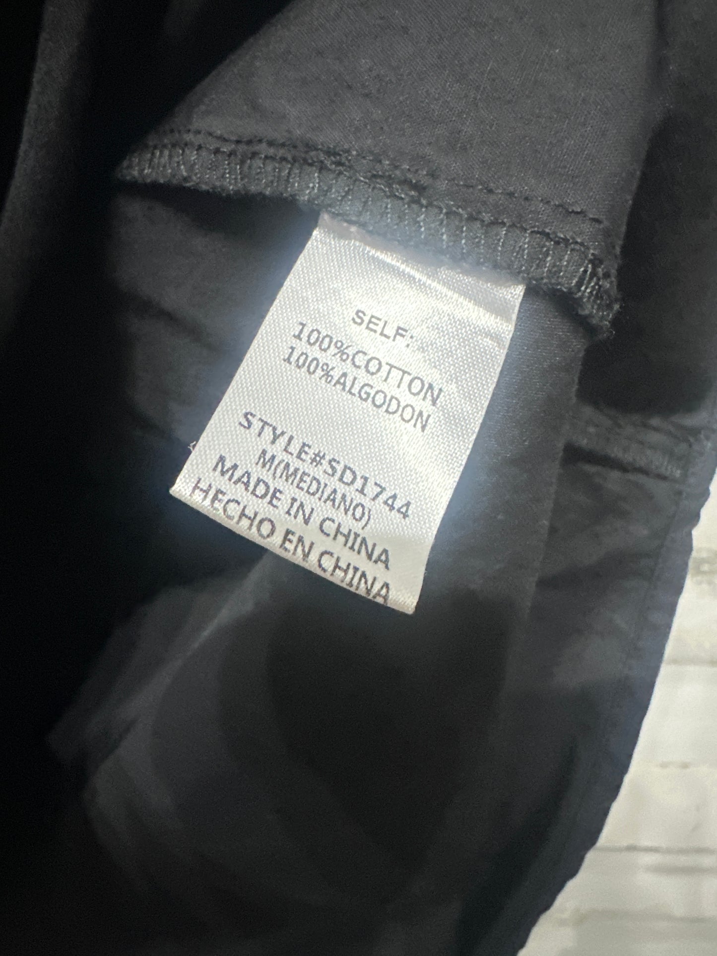 Women's Size Medium Gaudie Boutique Black Puff Sleeve Button Up - Very Good Used Condition