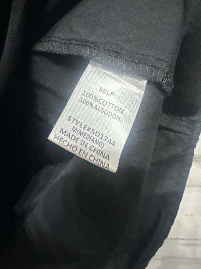 Women's Size Medium Gaudie Boutique Black Puff Sleeve Button Up - Very Good Used Condition