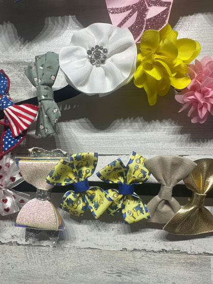 Lot of 25 Various Hair Accessories on Alligator Clips - Good Used Condition