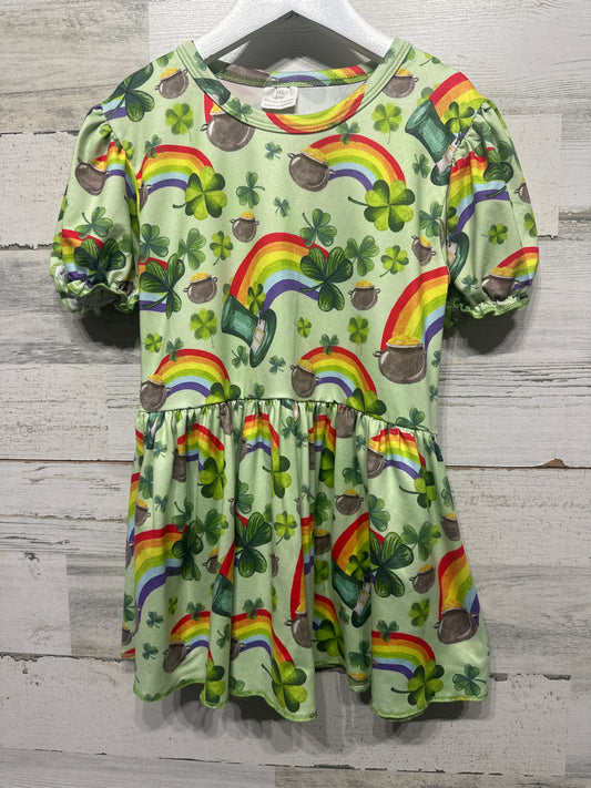 Girls Size 7-8 Rainbow Clover Shirt - Very Good Used Condition