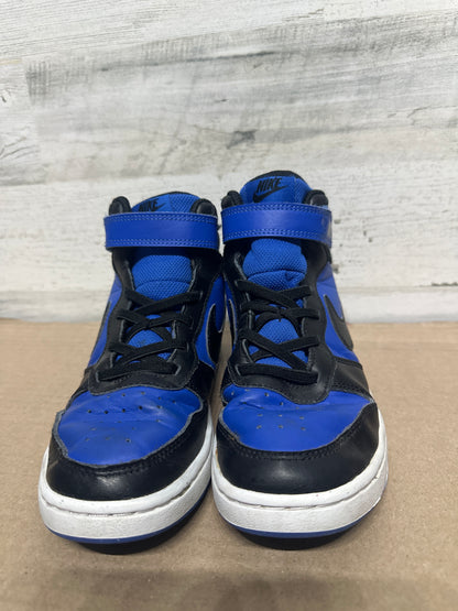 Size 3 (Youth) Nike Court Borough Mid Blue and Black Shoes - Good Used Condition*