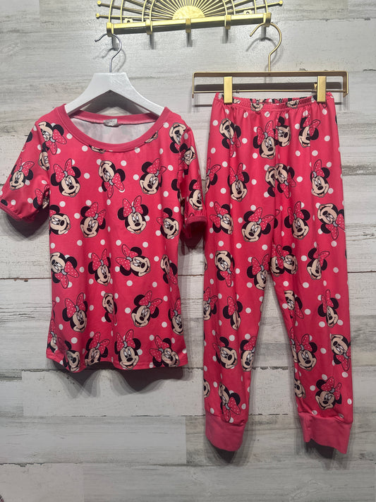 Girls Size 7-8 Minnie PJ Set - Good Used Condition