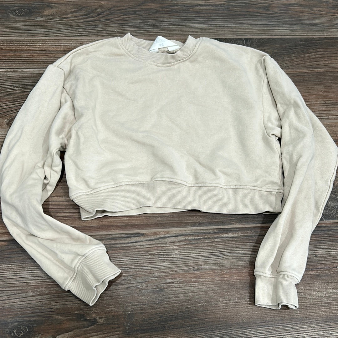 Girls Size 12/14 H&M Cropped Beige Sweatshirt - Good Used Condition