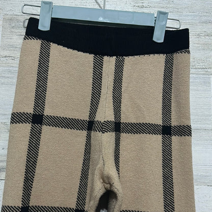 Girls Size 7/8 tan/black plaid pants - good used condition