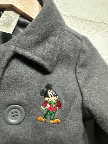 Boys Size 12-18m Disney Baby Embroidered Mickey Peacoat - Good Used Condition