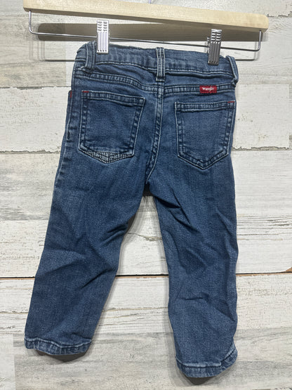 Boys Preowned Size 2t Wrangler Distressed Patch Jeans - Good Used Condition