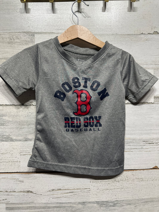 Boys Preowned Size 2t Boston Red Sox Baseball Drifit Shirt - Good Used Condition