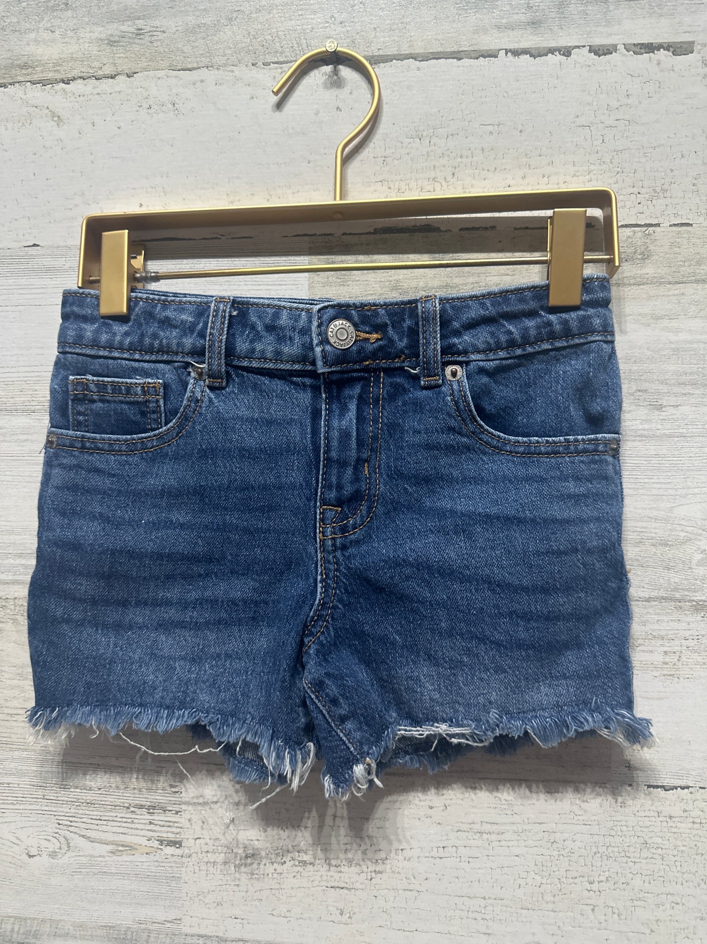 Girls Size 6-7 Small Cat and Jack Adjustable Waist Denim Shorts - Very Good Used Condition