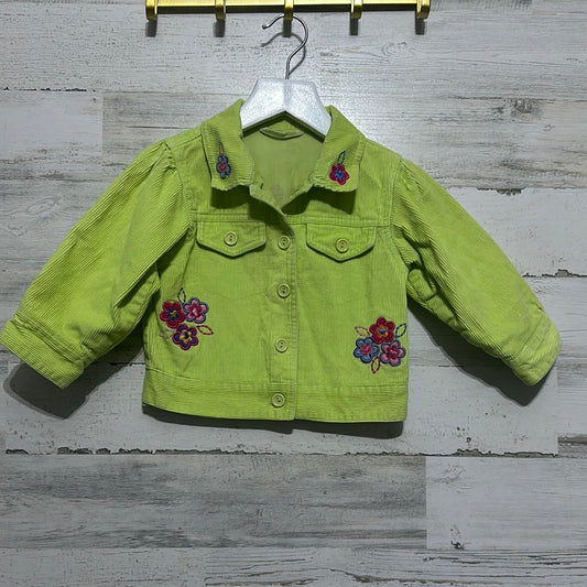 Girls Size 24m green cord embroidered jacket - good used condition