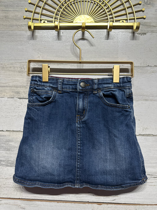 Denim Skirt - Tea Collection - Girls Size 7 - Adjustable Waist - Very Good Used Condition