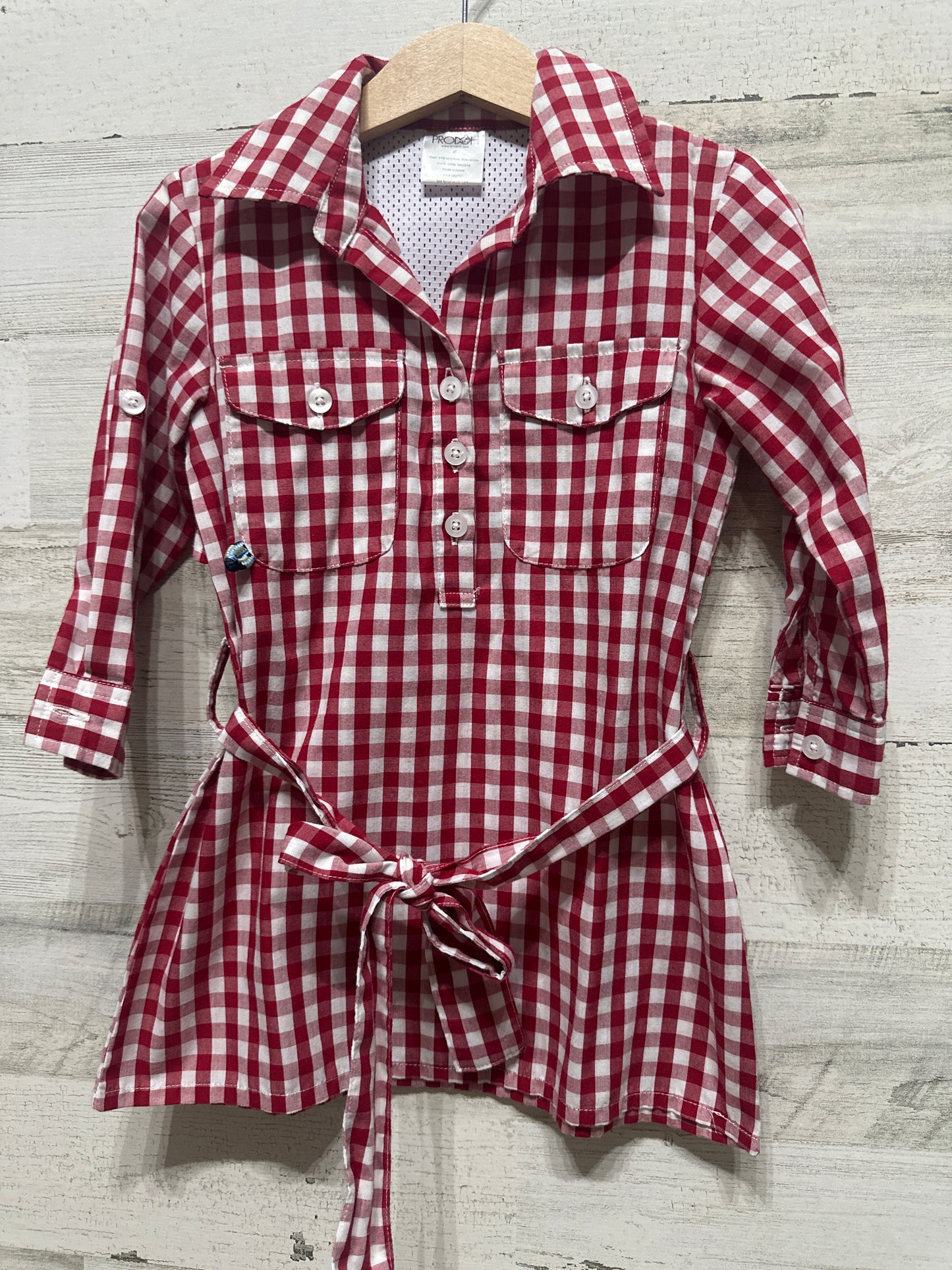 Girls Size 2t Prodoh Red Plaid Fishing Dress - Very Good Used Condition