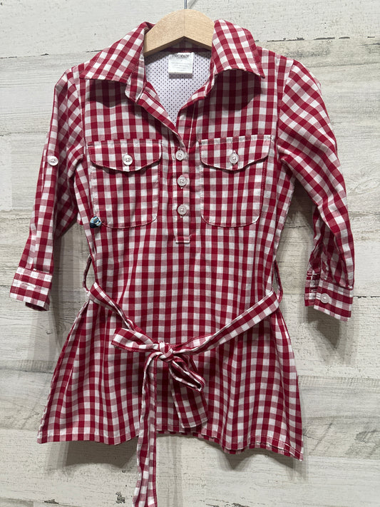 Girls Size 2t Prodoh Red Plaid Fishing Dress - Very Good Used Condition