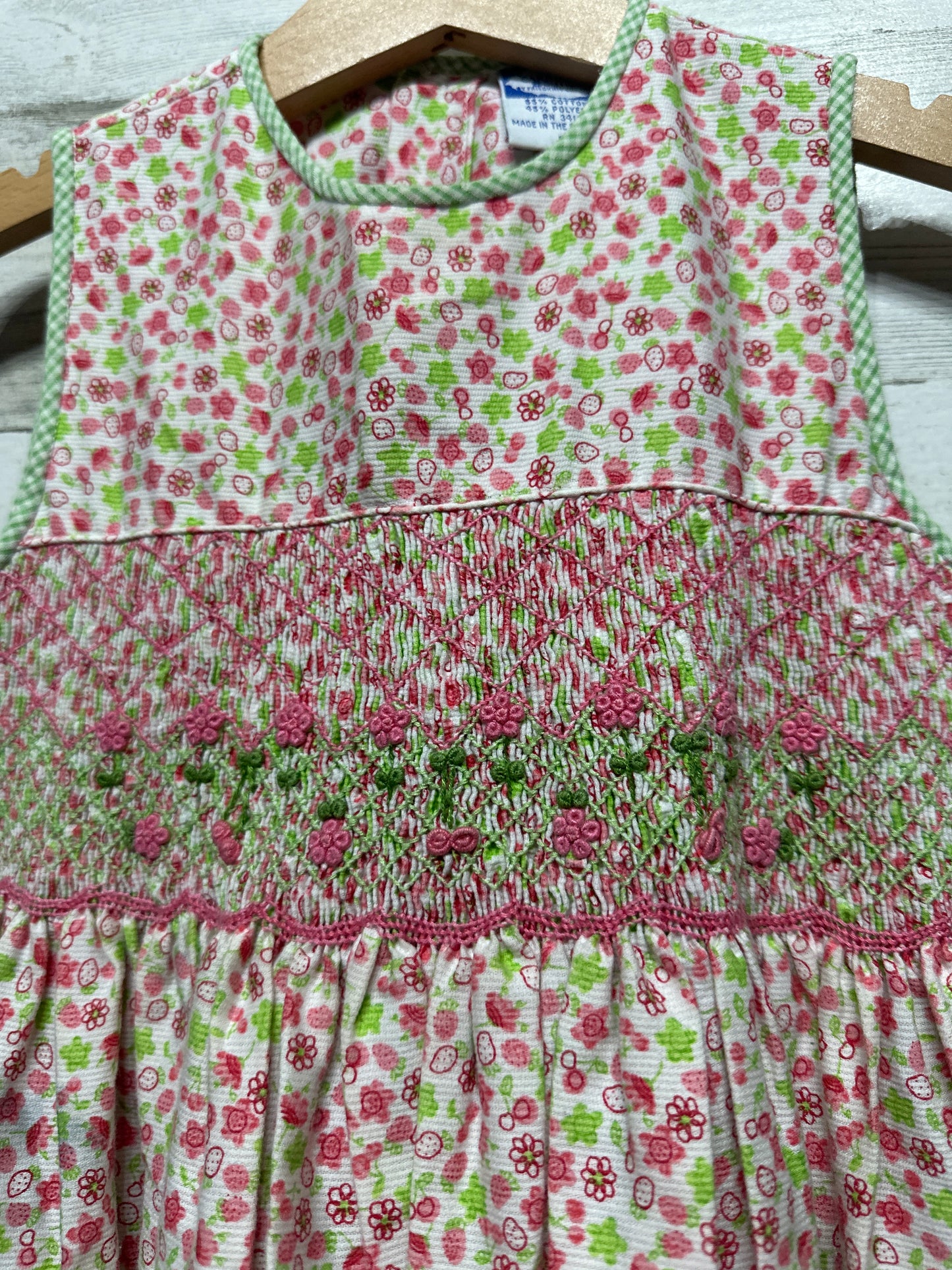 Smocked Floral Dress - Carriage Boutiques by Friedknit Creations - Girls Size 5 - Good Used Condition