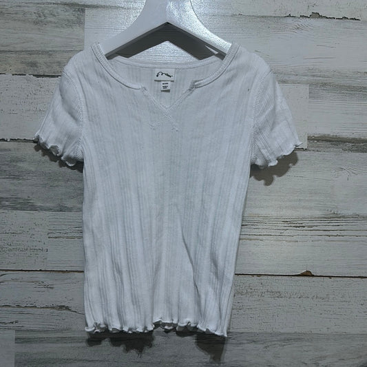 Girls Size 7/8 art class ribbed white vneck tee -  good used condition