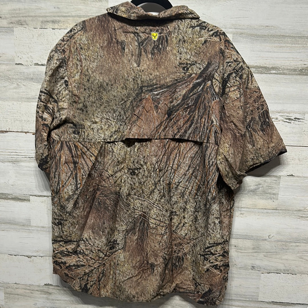 Men's Size XL Guide Series Scent Shield Mossy Oak Camo Button Up Shirt - Very Good Used Condition