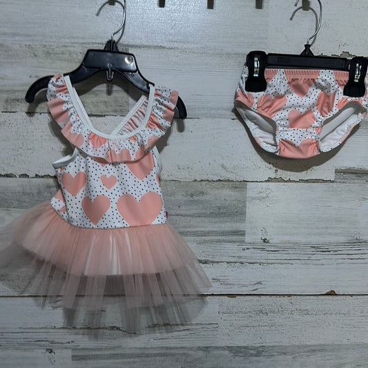 Girls Size 9m Isobella and Chloe two piece heart tutu swimsuit - new with tags