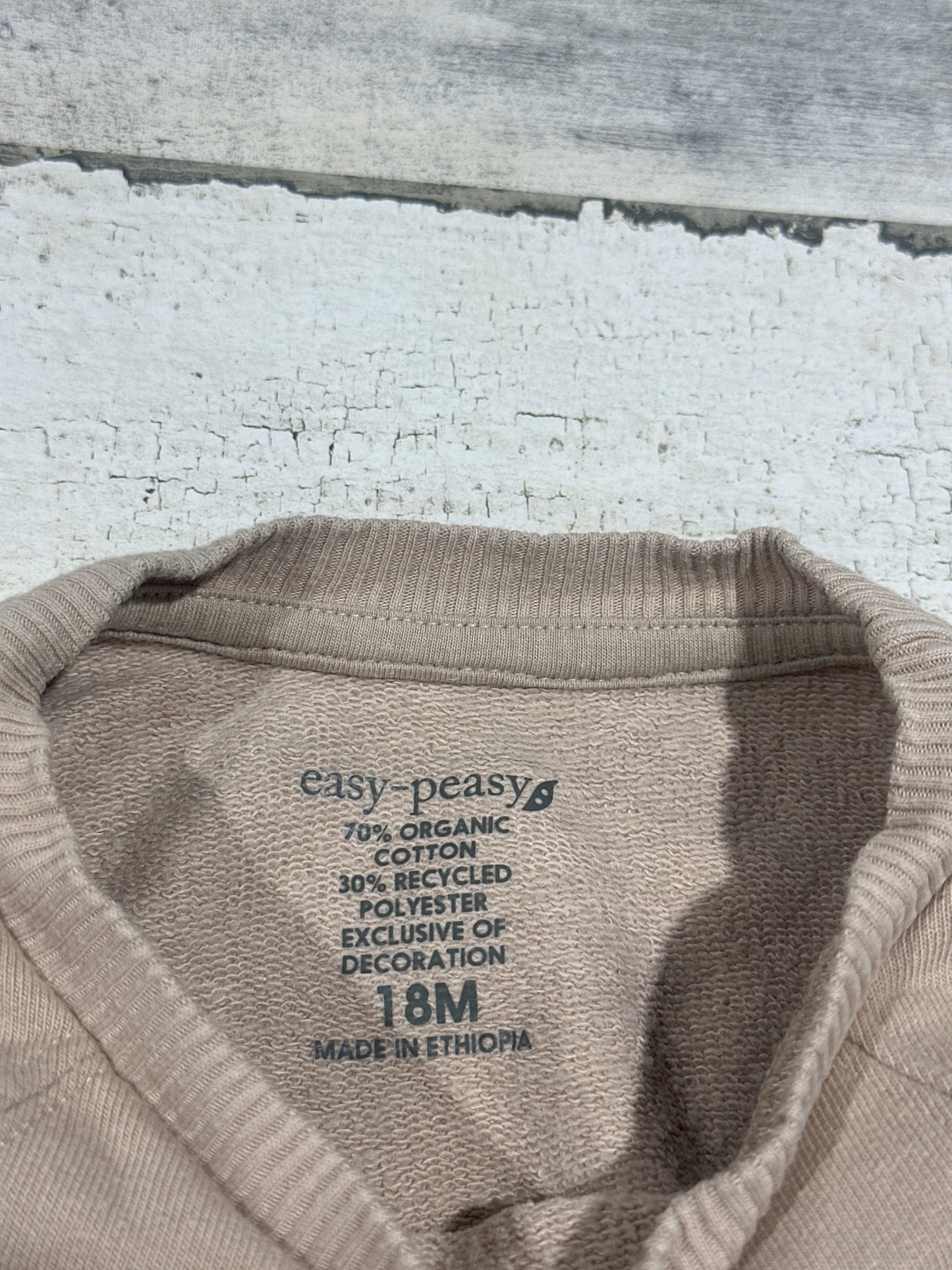 Easy Peasy Organic Cotton Blend Sweatshirt and Shorts - Size 18m - Very Good Used Condition