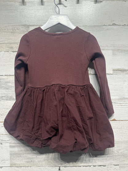 Size 4 (104cm) Zara Chocolate Brown Long Sleeve Dress - Very Good Used Condition