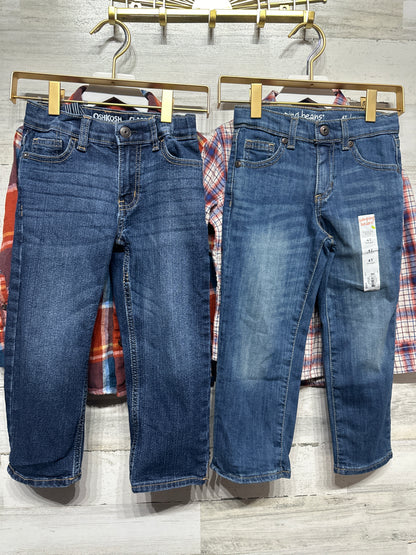 Size 4t/4 Flannel Shirt/Jeans Clothing Lot (4 Pieces) - Very Good Used Condition/NWT