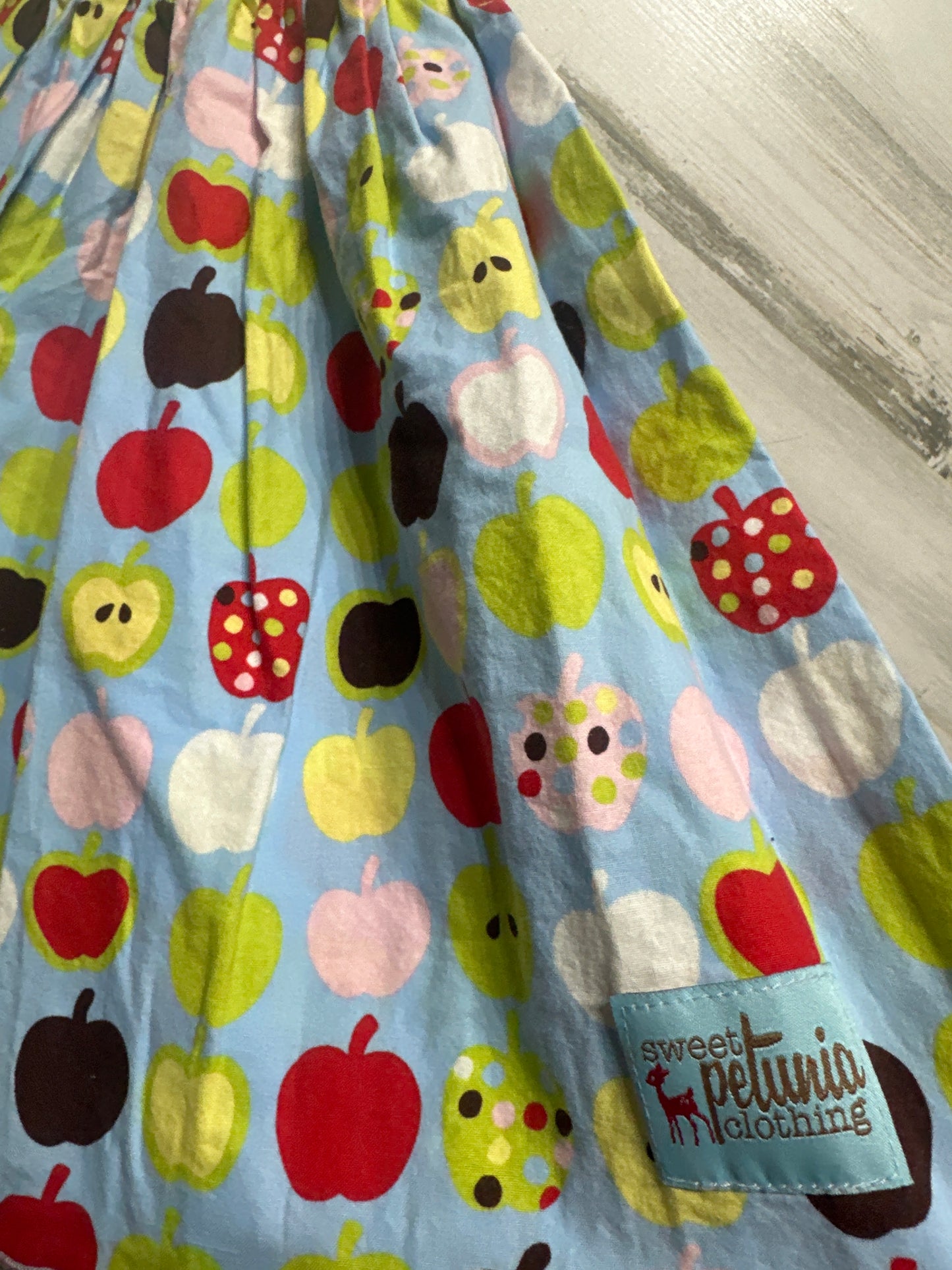 Size 7 Sweet Petunia Apples Dress - Good Used Condition