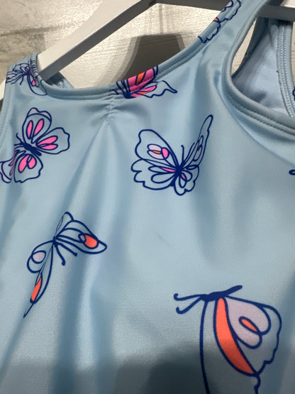 Girls Size 4t Cat and Jack Butterfly Skirted Swimsuit - Play Condition**