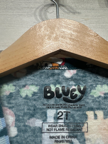 Bluey Holiday Two Piece Pajama Set Toddler 2t GUC