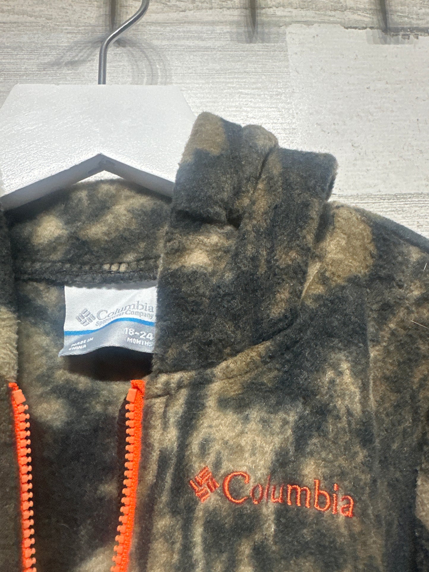 Columbia Snowtop Boys 18-24m Camo Fleece Hooded Bunting Suit VGUC