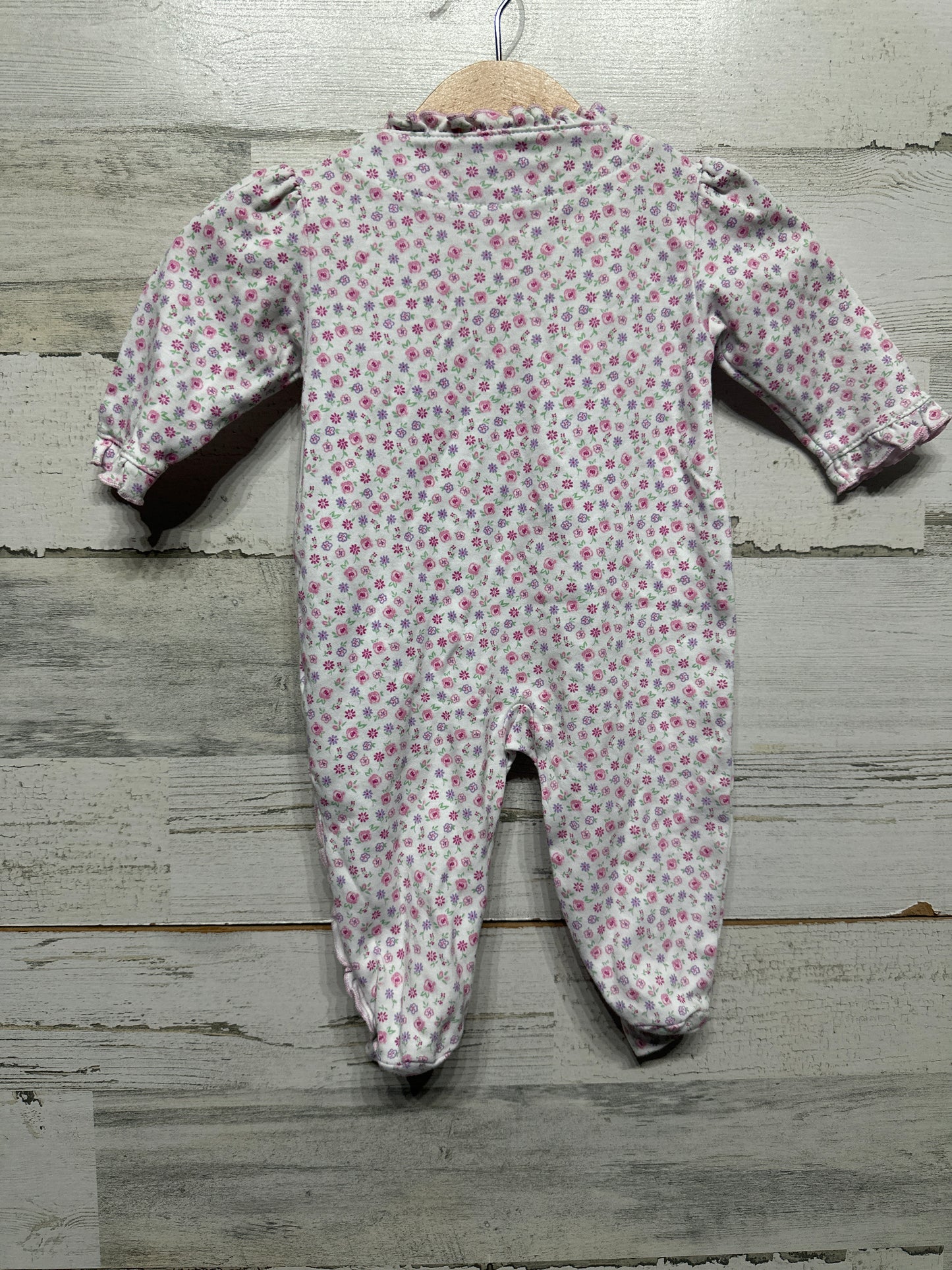 Kissy Kissy Pima Cotton Girls 0-3m Floral Footie - VGUC