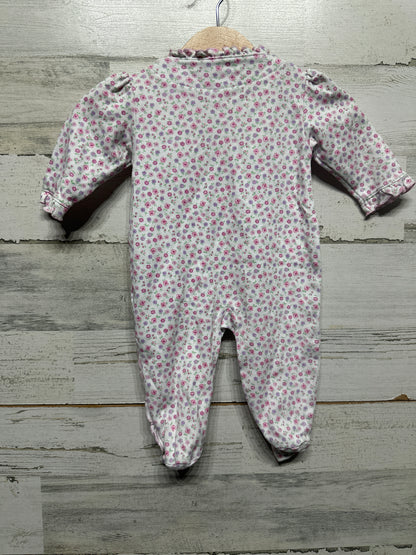 Kissy Kissy Pima Cotton Girls 0-3m Floral Footie - VGUC