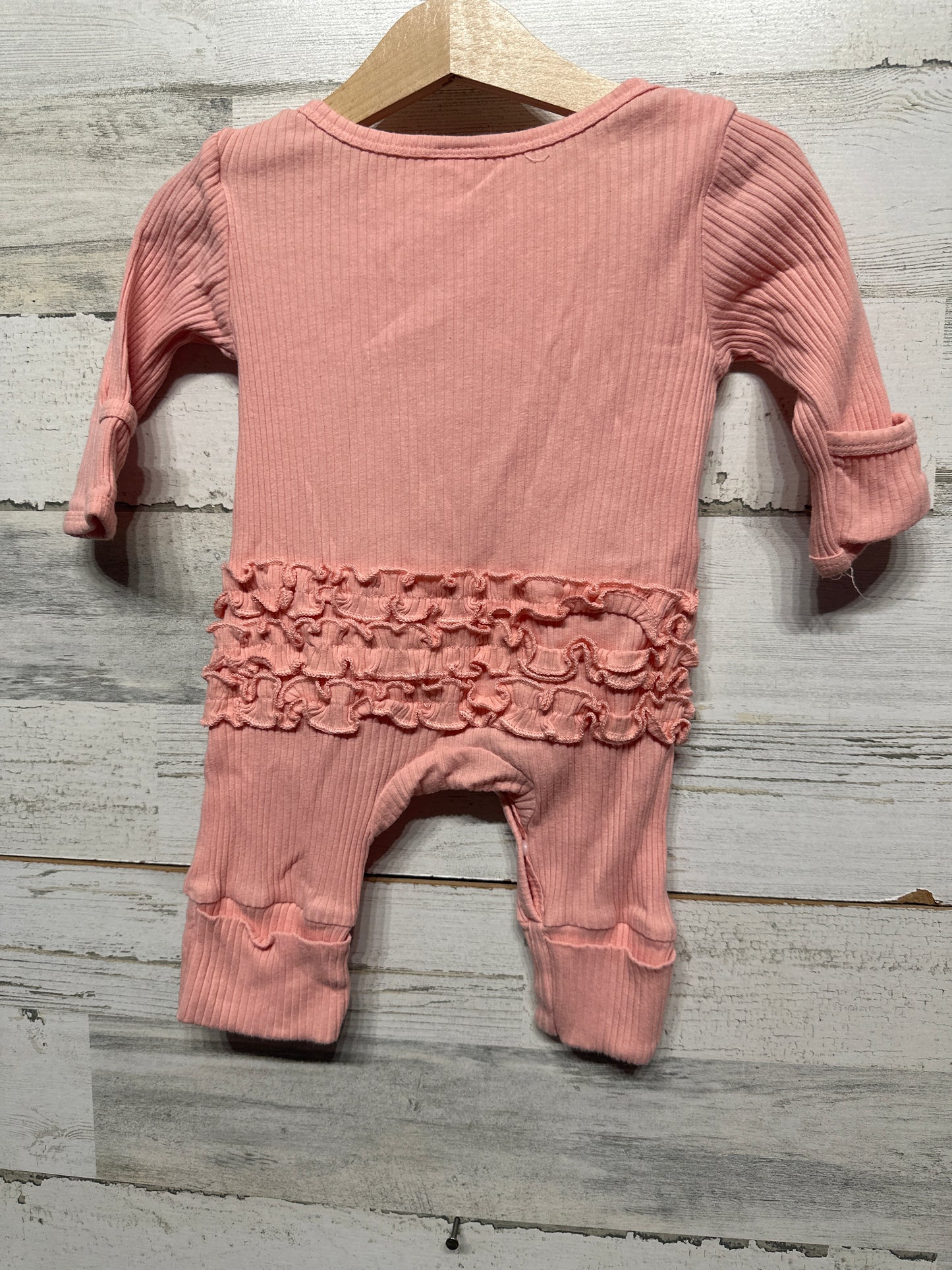 Little Sister Ribbed Ruffle Romper Girls Size 0-3m - Very Good Used Condition