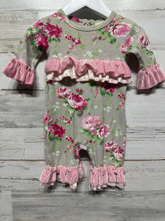 Size 3-6m Haute Baby Floral Ruffle Romper - Good Used Condition
