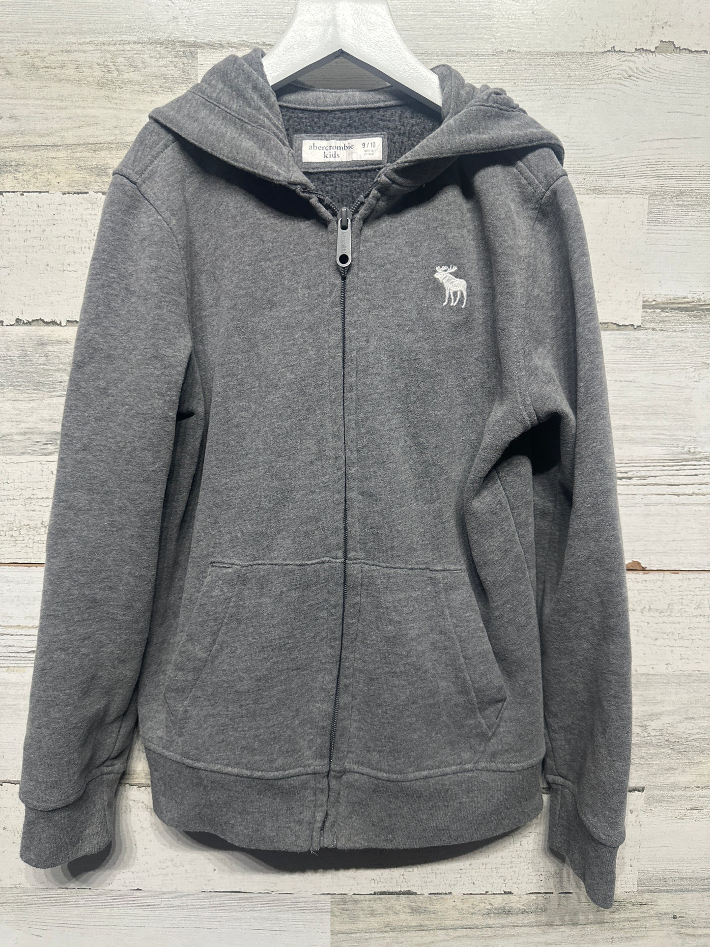 Abercrombie Kids Size 9-10 Grey Full Zip Hood Jacket VGUC