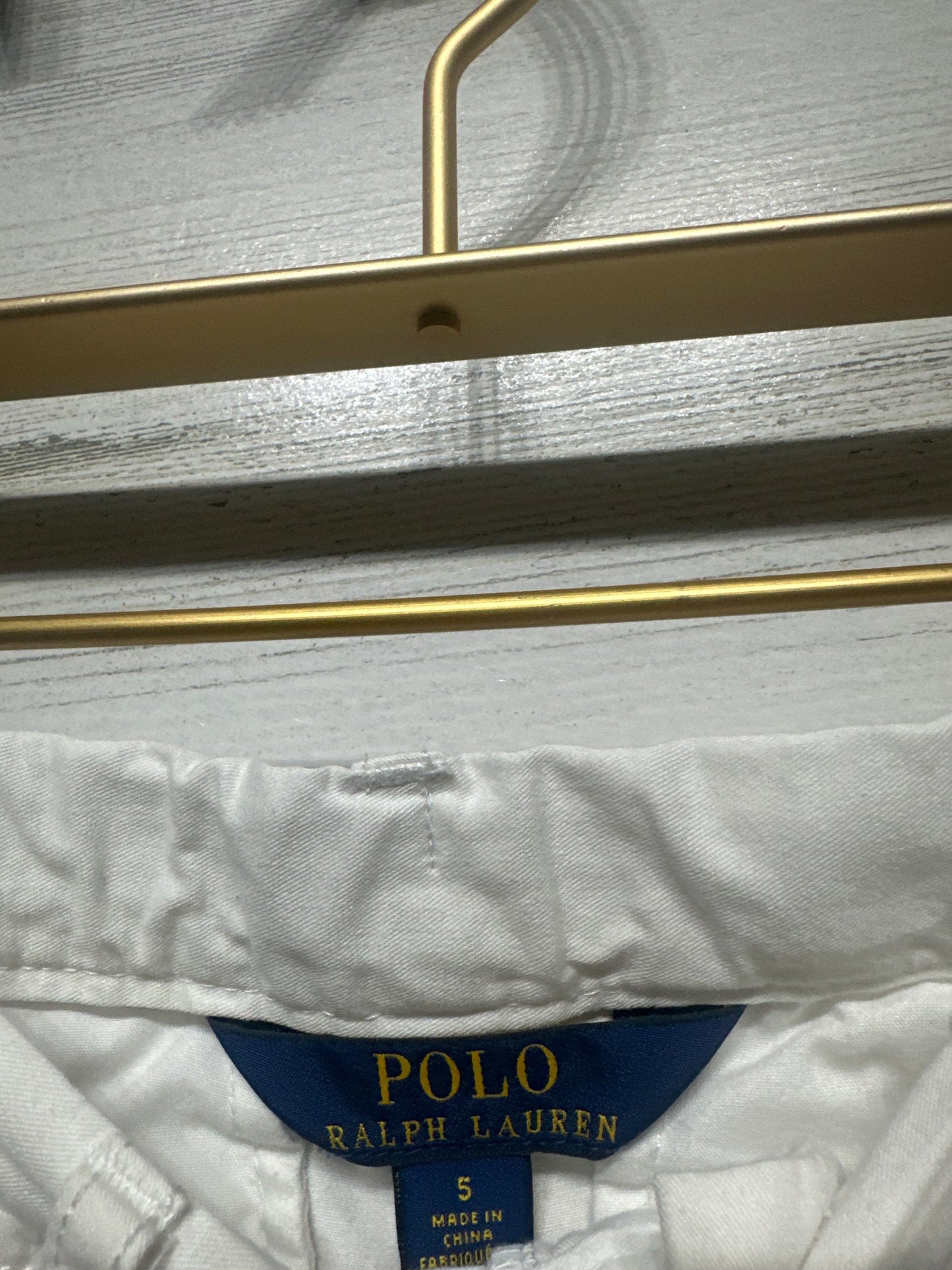 Boys Size 5 Polo Ralph Lauren White Shorts with Adjustable Waist - Play Condition*