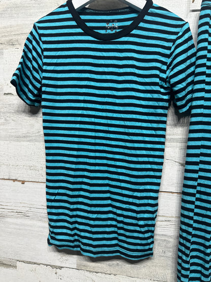 Boys Size 8 Kickee Pants Bamboo Striped Fitted Pajama Set  - Very Good Used Condition