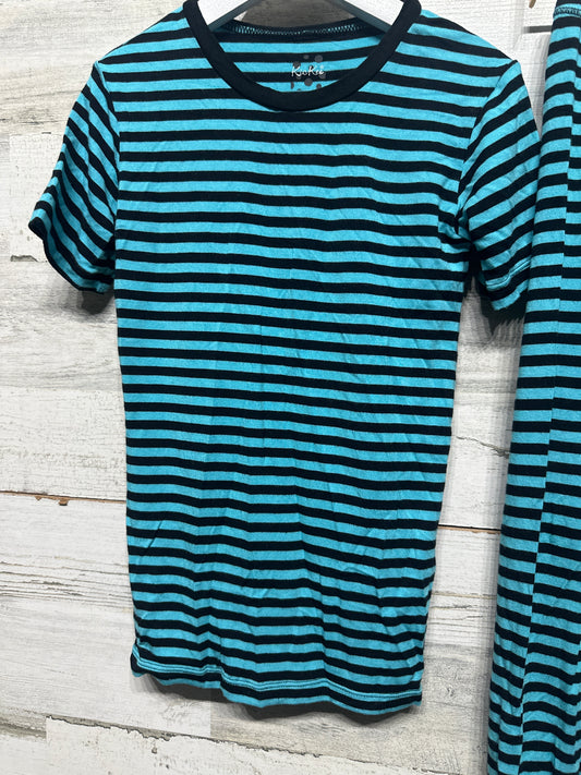 Boys Size 8 Kickee Pants Bamboo Striped Fitted Pajama Set  - Very Good Used Condition