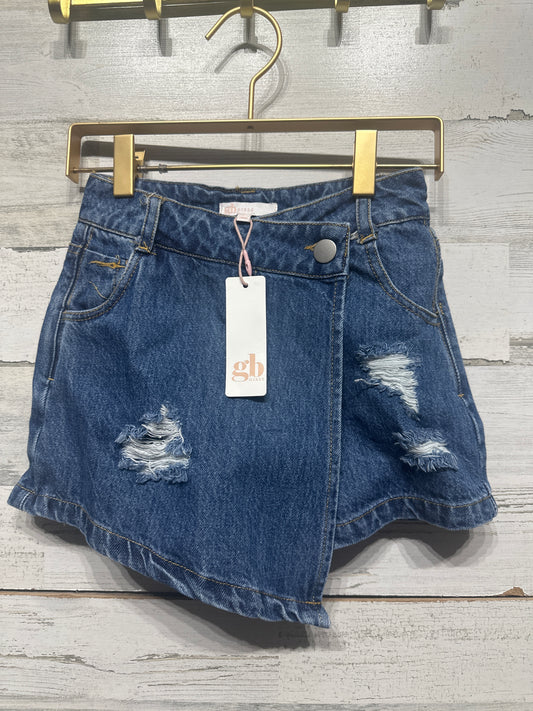 Girls Size 8 GB Girls Distressed Denim Skort - New With Tags