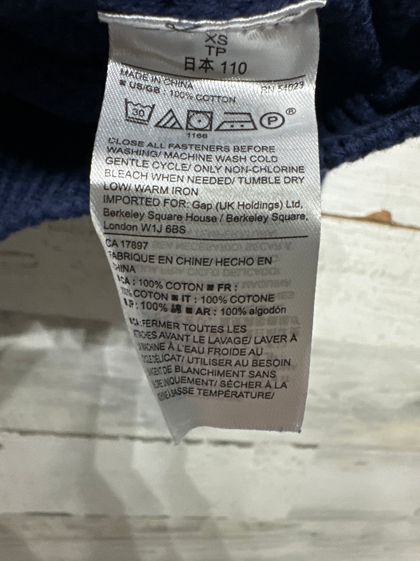 100% Cotton Sweater Gap Kids Boys XS 4-5 VGUC