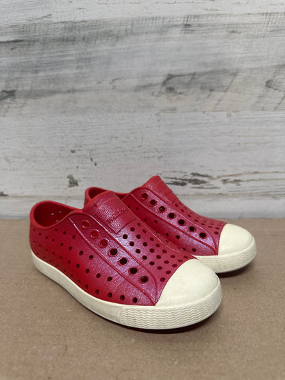Size 10 Toddler Native Red Iridescent Slip On Shoes - Good Used Condition
