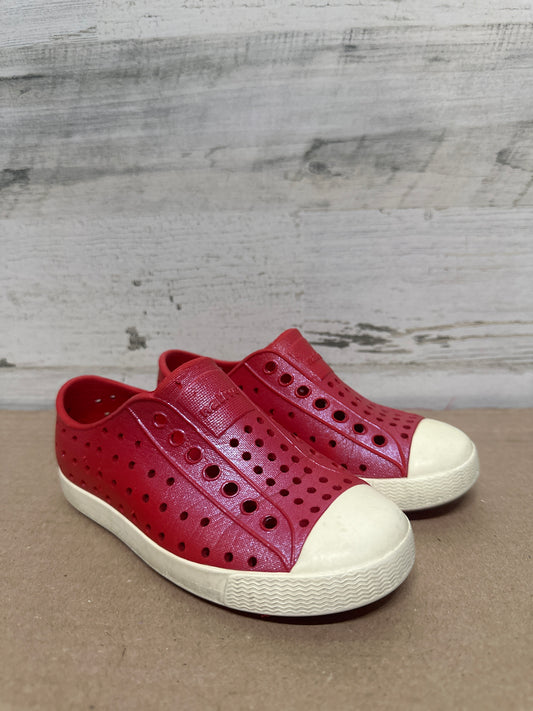 Size 10 Toddler Native Red Iridescent Slip On Shoes - Good Used Condition