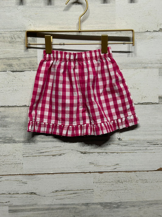 Girls Size 2t Pink and White Plaid Ruffle Shorts - Good Used Condition