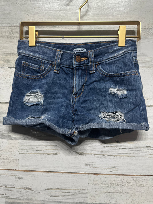 Girls Size 8 Old Navy Distressed Shorts With Adjustable Waist - Good Used Condition