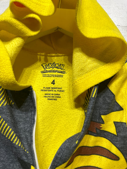 Boys Preowned Size 4 Pokémon Hooded Zip Up Coverall - Good Used Condition*