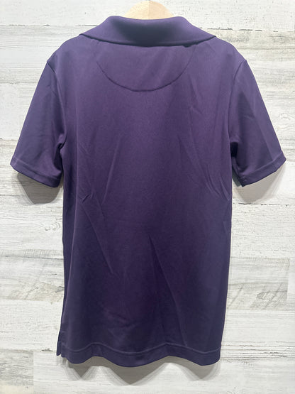 Boys Size 10-12 Class Club Purple Performance Polo Shirt - Very Good Used Condition